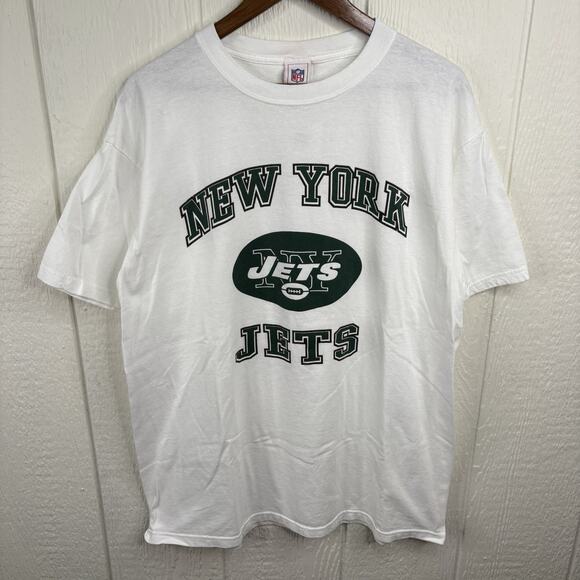 Y2K NFL New York Jets White Tee Shirt Size XL - Picture 1 of 5